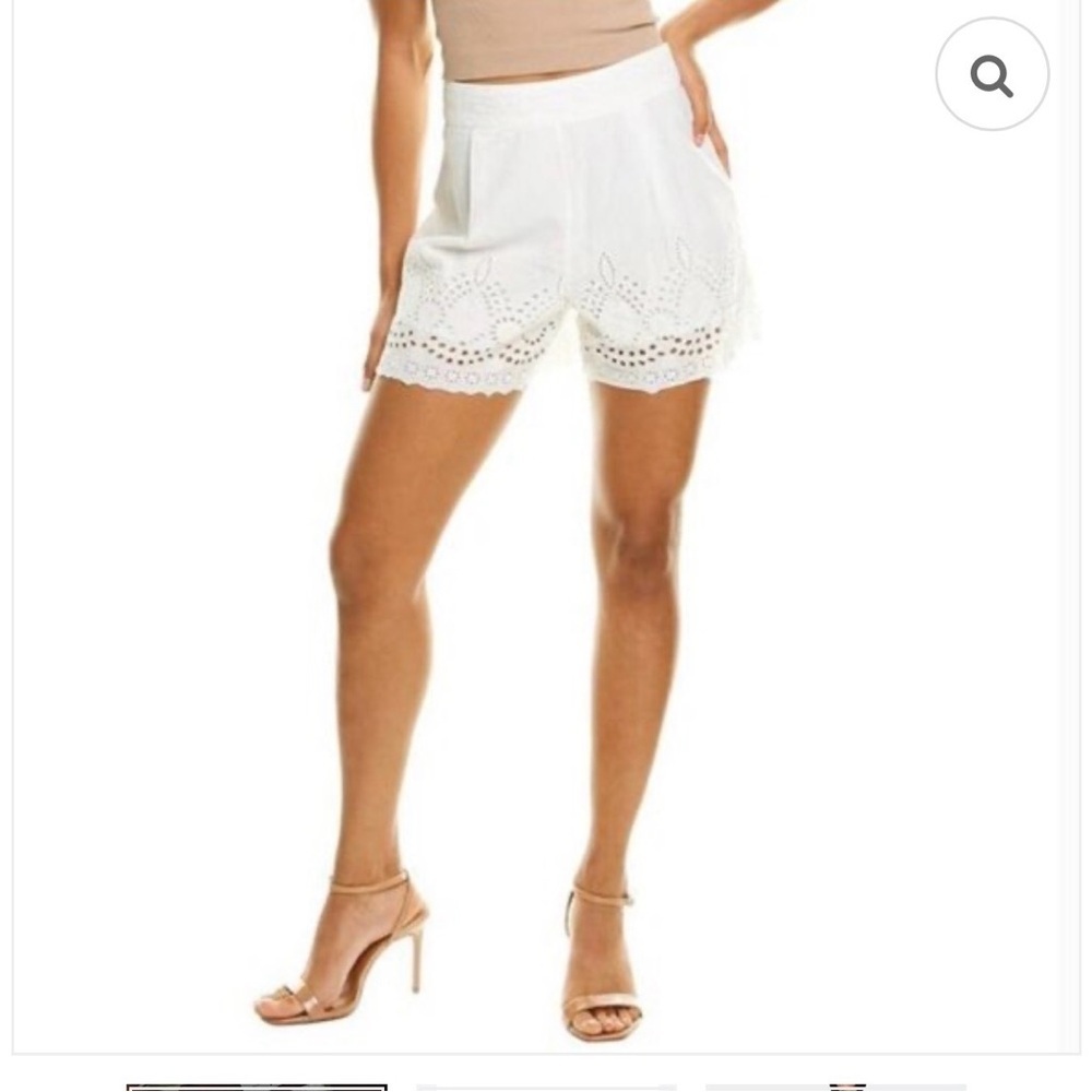 Walter Baker Norah White High Waist Eyelet Shorts